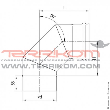 Тройник 90° TECEflex (бронза кремнистая)