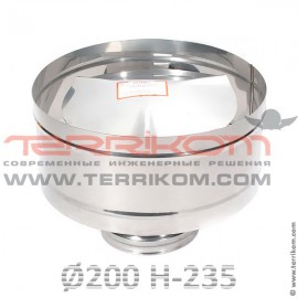 Дефлектор (зонт-Д с ветрозащитой) дымохода (нерж. 430/0,5 мм)