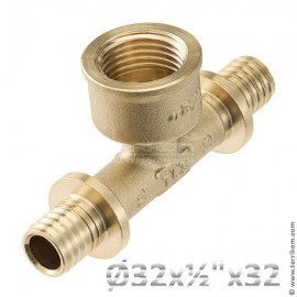Тройник 90° с муфтой TECEspring AX (латунь)
