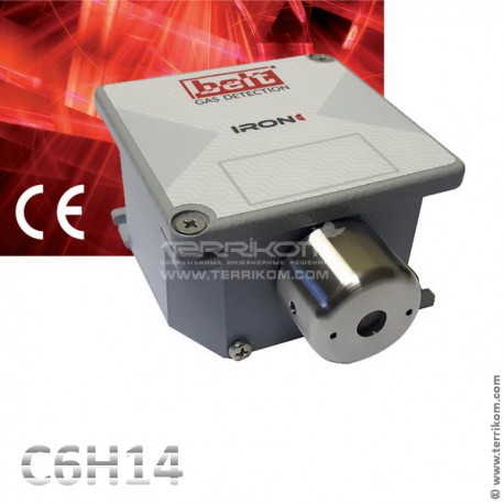 Датчик IRON/CAL со сменным сенсором IRON/CA17 на гексан (С6Н14), цифровой RS485 и линейный 4-20 мА выходы, 10-30 В