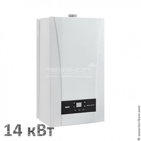 Котел газовый настенный компактный (2 кон.), ЗАКР. камера, 14 кВт