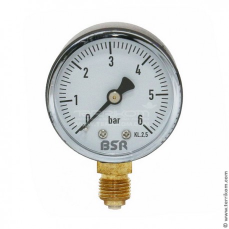 Манометр BSR 6 бар, ⌀¼", ⌀50, радиальный