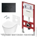 Комплект для установки подвесного унитаза: застенный модуль TECEspring base, панель смыва TECEspring LT, унитаз Model K