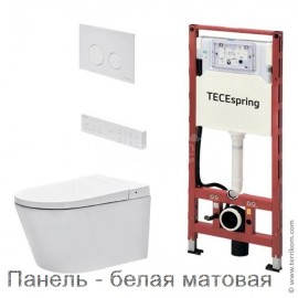 Комплект: застенный модуль, панель смыва TECEspring loop и подвесной унитаз-биде TECEspring Smart L