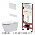 Комплект: застенный модуль, панель смыва TECEspring loop и подвесной унитаз-биде TECEspring Smart L