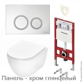 Комплект: застенный модуль TECEspring base, панель смыва TECEspring R, унитаз TECEspring Pro