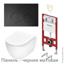 Комплект: застенный модуль TECEspring base, панель смыва TECEspring R, унитаз TECEspring Pro