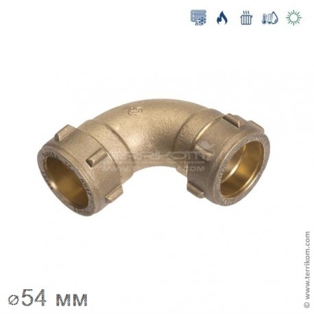 Угол 90° компрессионный (закругленный) (латунь), IBP Conex Compression