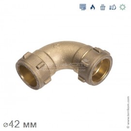 Угол 90° компрессионный (закругленный) (латунь DZR), IBP Conex Compression