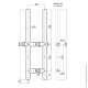 Ручка с замком (ключ + защёлка) 35х1500 мм для стекла 8-12 мм, SSS (матовая нержавеющая сталь)