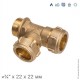 Тройник НР с боковой резьбой компрессионный (латунь DZR), IBP Conex Compression