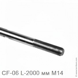 Тяга М14 L-2000 мм для стеклянных козырьков, SSS (матовая нерж. сталь)