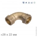 Угол 90° переходной компрессионный (закругленный) (латунь DZR), IBP Conex Compression