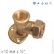 Водорозетка ВР (3 крепежных отверстия) (латунь DZR), IBP Conex Compression
