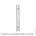Ручка (комплект) 32x1020x1500 мм СК для стекла 8-12 мм, SSS (матовая нержавеющая сталь)