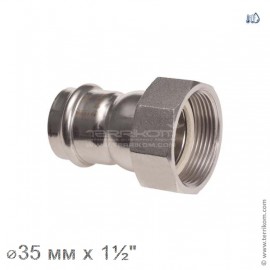 Соединение прямое с накидной гайкой, IBP BPress Inox