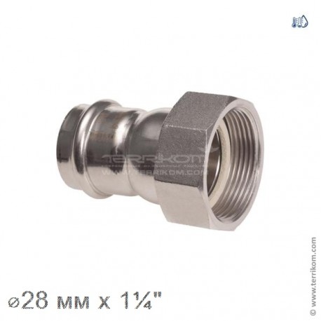 Соединение прямое с накидной гайкой, IBP BPress Inox
