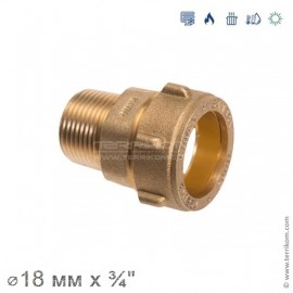 Переходник НР компрессионный (с конической резьбой), IBP Conex Compression