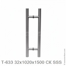 Ручка (комплект) 32x1020x1500 мм СК для стекла 8-12 мм, SSS (матовая нержавеющая сталь)