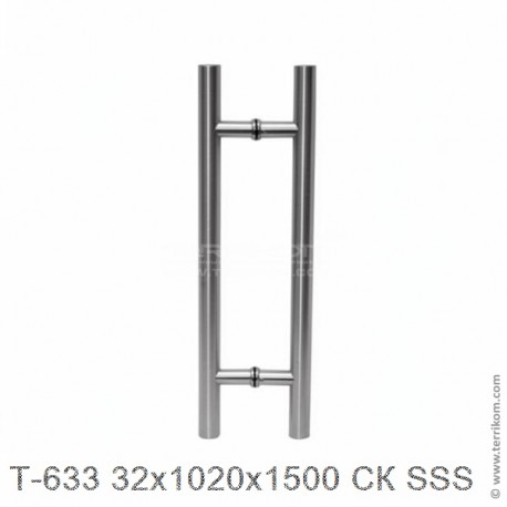 Ручка (комплект) 32x1020x1500 мм СК для стекла 8-12 мм, SSS (матовая нержавеющая сталь)