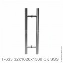 Ручка (комплект) 32x1020x1500 мм СК для стекла 8-12 мм, SSS (матовая нержавеющая сталь)