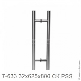 Ручка (комплект) 32x625x800 мм СК для стекла 8-12 мм, PSS (полированная нержавеющая сталь)