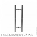 Ручка (комплект) 32x625x800 мм СК для стекла 8-12 мм, PSS (полированная нержавеющая сталь)