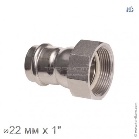 Соединение прямое с накидной гайкой, IBP BPress Inox