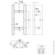 Ручка (комплект) 32x625x800 мм с креплением под 45º для стекла 10-12 мм, SSS (матовая нержавеющая сталь)