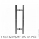 Ручка (комплект) 32x1020x1500 мм СК для стекла 8-12 мм, PSS (полированная нержавеющая сталь)