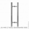 Ручка (комплект) 32х300х450 мм для стекла 8-12 мм, SSS (матовая нержавеющая сталь)