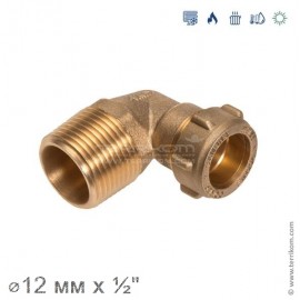 Угол НР компрессионный (с конической резьбой), IBP Conex Compression