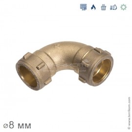 Угол 90° компрессионный (закругленный) (латунь DZR), IBP Conex Compression