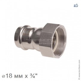 Соединение прямое с накидной гайкой, IBP BPress Inox