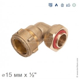 Переходник изогнутый для подключения крана (латунь), IBP Conex Compression