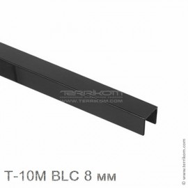 Профиль П-образный L-2500 мм для стекла 8 мм, для душевой кабины, BLC (чёрное покрытие)
