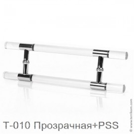 Ручка (комплект) 25x275х450 мм для стеклянной двери 8-12 мм, оргстекло + PSS (полированная нерж. сталь)