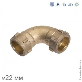 Угол 90° компрессионный (закругленный) (латунь DZR), IBP Conex Compression