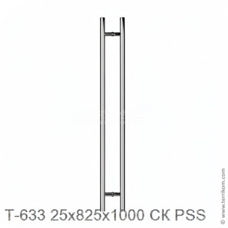 Ручка (комплект) 25x825x1000 мм СК для стекла 8-12 мм, PSS (полированная нержавеющая сталь)