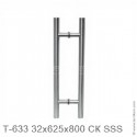 Ручка (комплект) 32x625x800 мм СК для стекла 8-12 мм, SSS (матовая нержавеющая сталь)