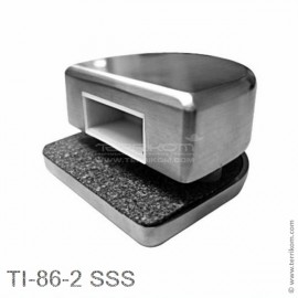 Ответная часть на стекло для замка TI-86, для стекла 8-12 мм, для межкомнатных дверей, SSS (матовая нерж. сталь)