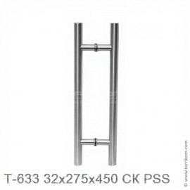 Ручка (комплект) 32x275x450 мм СК для стекла 8-12 мм, PSS (полированная нержавеющая сталь)