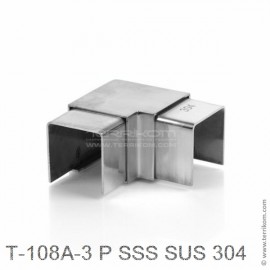 Переход угловой 90º 40х40 мм, SUS 304, SSS (матовая нерж. сталь)