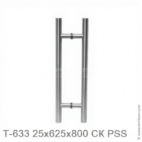 Ручка (комплект) 25x625x800 мм СК для стекла 8-12 мм, PSS (полированная нержавеющая сталь)