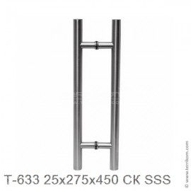 Ручка (комплект) 25x275x450 мм СК для стекла 8-12 мм, SSS (матовая нержавеющая сталь)