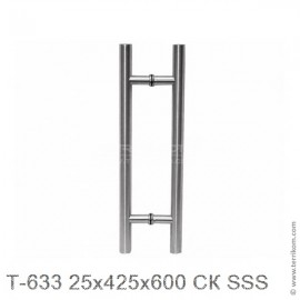 Ручка (комплект) 25x425x600 мм СК для стекла 8-12 мм, SSS (матовая нержавеющая сталь)