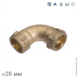Угол 90° компрессионный (закругленный)  (латунь), IBP Conex Compression