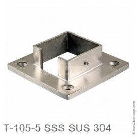Торцевое крепление для поручня 50х50 мм, SUS 304, SSS (матовая нерж. сталь)