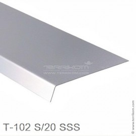 Крышка декоративная для профиля T-102, для стекла 20 мм, SSS (матовая нерж. сталь)