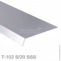 Крышка декоративная для профиля T-102, для стекла 20 мм, SSS (матовая нерж. сталь)